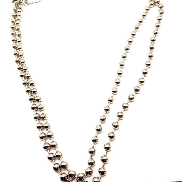 Double Layer Metal Beaded Wallet Or Pants Chain 22 Inches Long - Picture 9 of 9